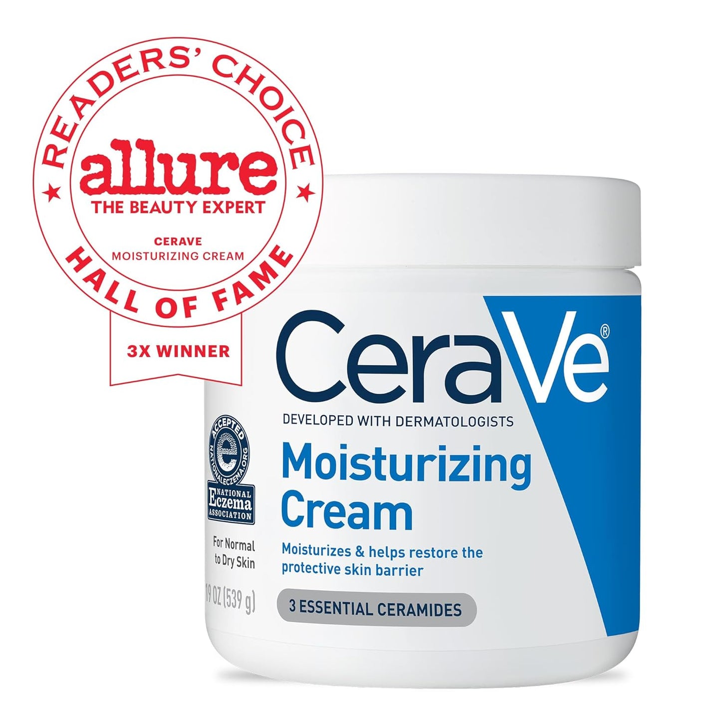 CeraVe Moisturizing Cream, Body and Face Moisturizer for Dry Skin (19 Ounce)