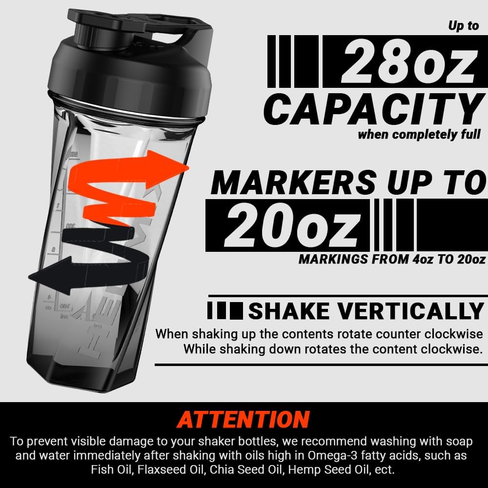 New HELIMIX 2.0 Vortex Blender Shaker Bottle Holds upto 28oz