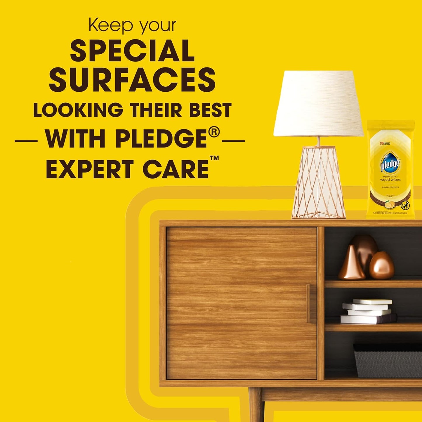 Pledge Expert Care Wood Wipes, Shines and Protects, Scented, 24 Count (Pack of 1)
