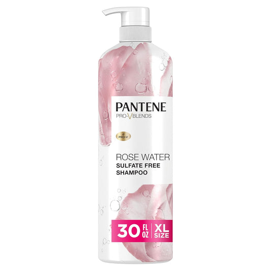 Pantene Sulfate Free Rose Water Shampoo, Soothes, Replenishes Hydration.