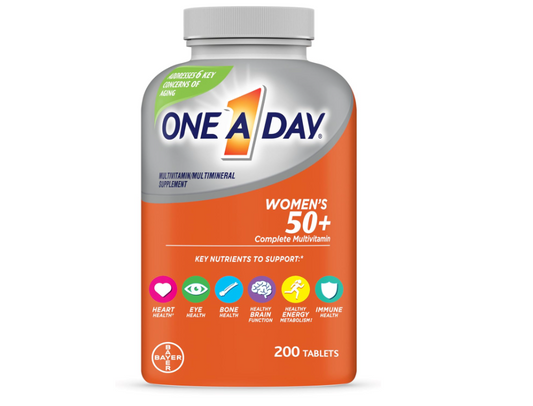 One A Day Women’s 50+ Multivitamins Tablet, with Vitamin A, C, D, E and Zinc, 200 Count