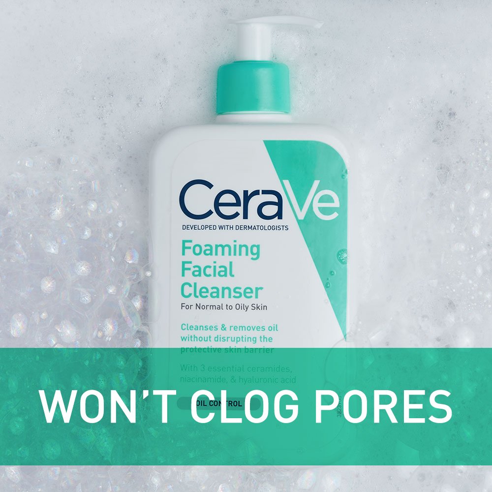 CeraVe Foaming Facial Cleanser | Daily Face Wash for Oily Skin