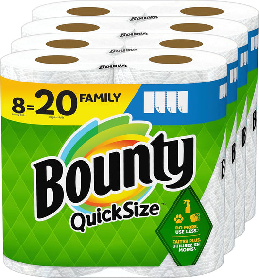 Bounty Quick Size Paper Towels 20 Regular Family Rolls