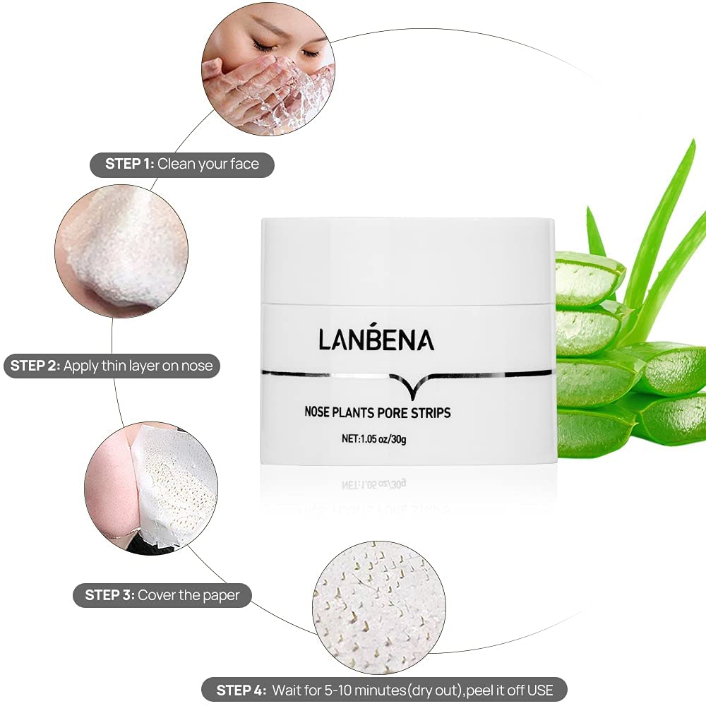 LANBENA Blackhead Remover, Nose Strips 60Pcs