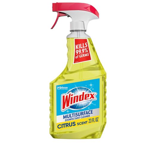 Windex Multi surface Cleaner and Disinfectant Spray, Kills 99.9% of Germs, Viruses and Bacteria, 23 Fl Oz